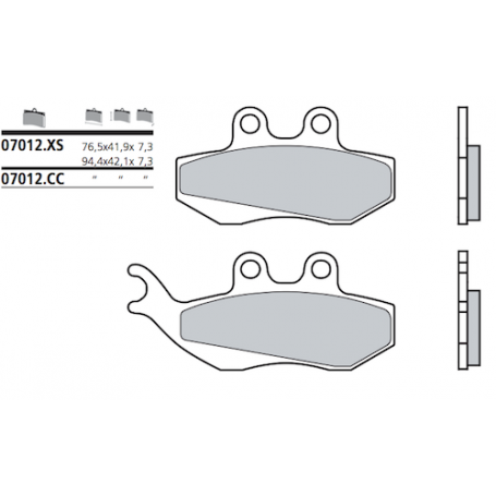 Bremsbelag Brembo scooter  (1 Paar für 1 Scheibe 07012 | MotoGM