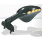 Espejo izquierdo da carenado negro homologado con intermitente Led, base con soporte universal 24-68 mm