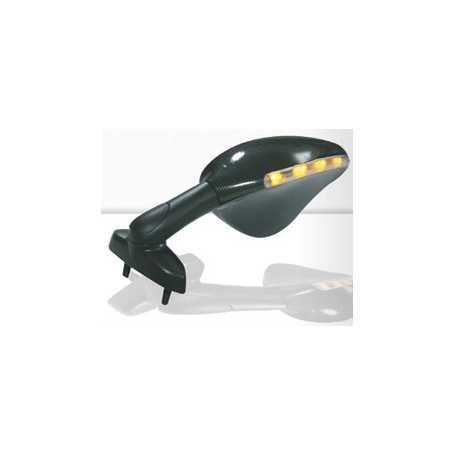 Mirrors street approved whit led indicator black color for Sport Bikes whit adjustable 24-68 mm, right