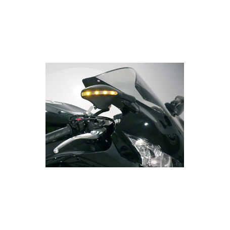 Miroir approuvé noire avec clignotant a led pour moto avec Adaptateurs 24-68 mm, droite