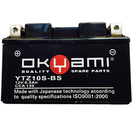 Batterie Okyami YTZ10S - TTZ10S 8A, positif Gauche