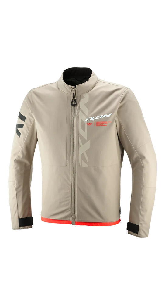 Giacca moto invernale impermeabile Ixon Combat sabbia, vista frontale