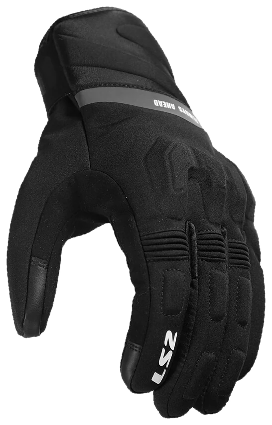 Gants moto d'hiver imperméables LS2 Jet III noirs, vue du dos