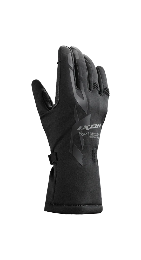 Ixon Pro Cain 2 Lady black waterproof winter motorcycle gloves, back of hand